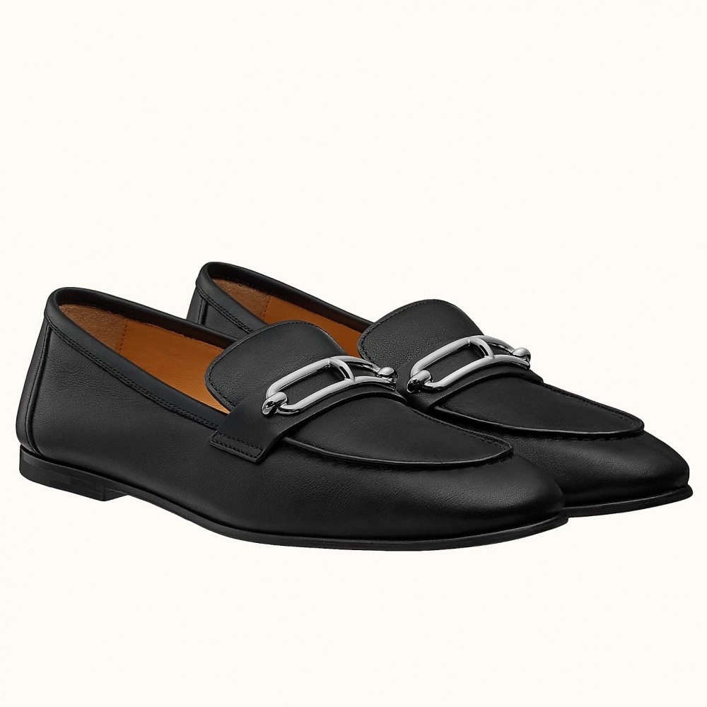 Hermes Colette Loafers In Noir Calfskin TDSS13178