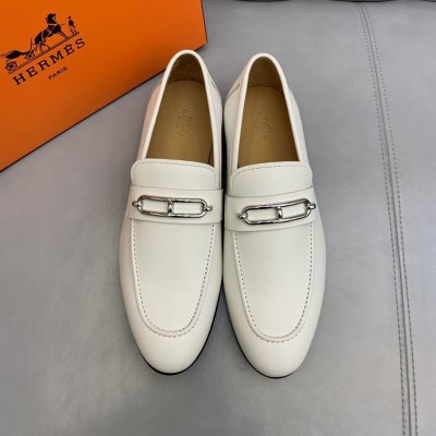 Hermes Colette Loafers In White Calfskin TDSS13179