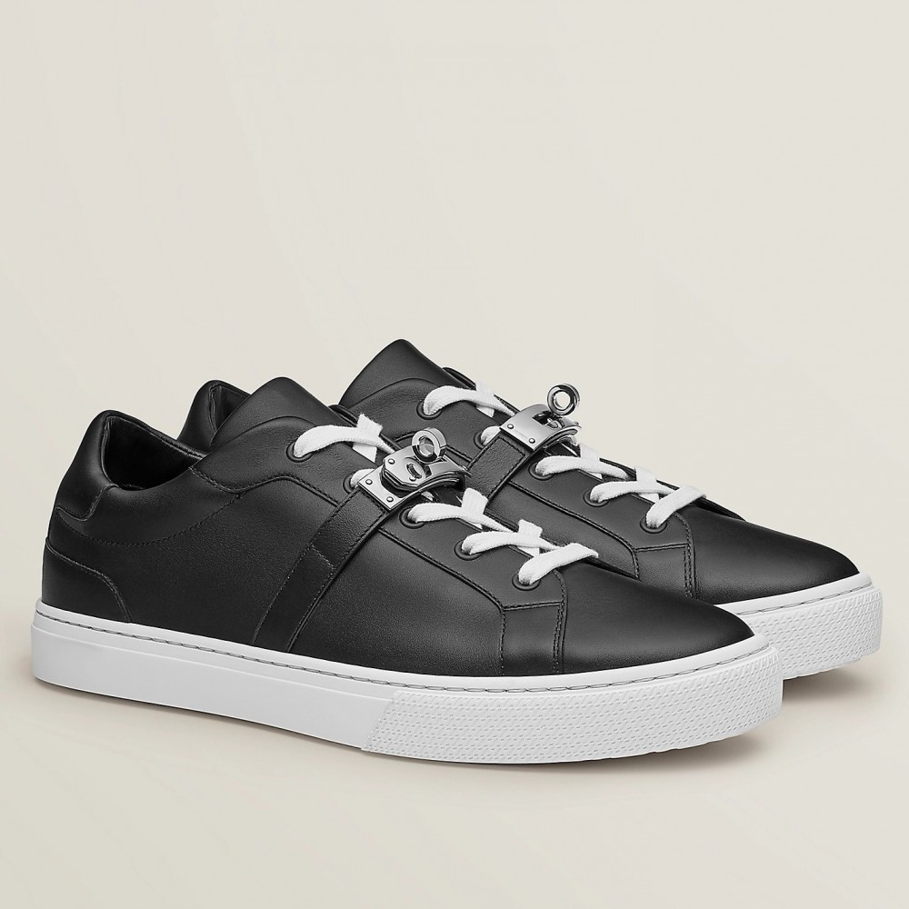 Hermes Day Sneakers in Black Leather TDSS13180