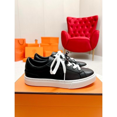 Hermes Day Sneakers in Black Leather TDSS13180