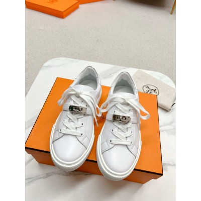 Hermes Day Sneakers in White Leather TDSS13181