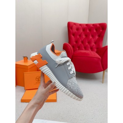 Hermes Depart Sneakers in Grey Gradient Knit TDSS13184