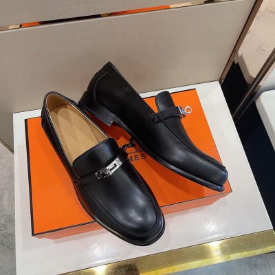 Hermes Destin Loafers In Noir Calfskin TDSS13187