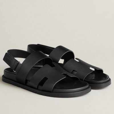 Hermes Genius Sandals In Black Calfskin TDSS13190