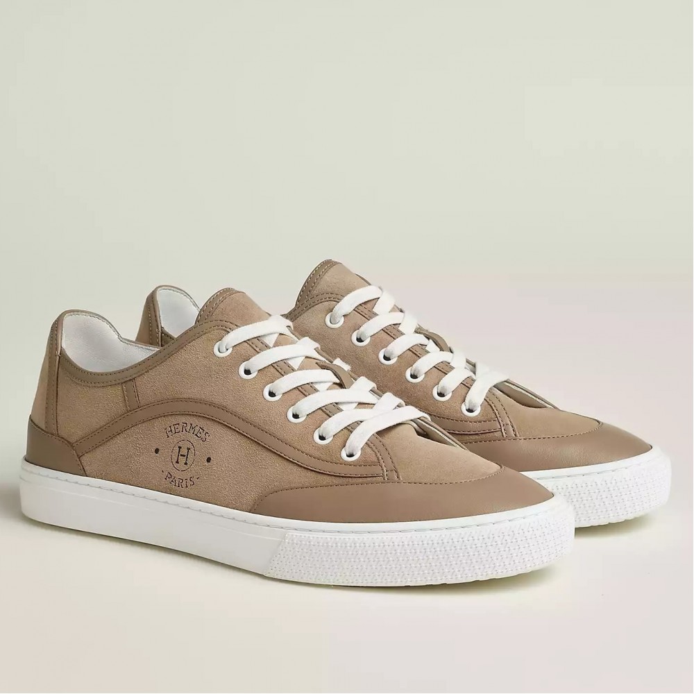 Hermes Get Sneakers in Beige Suede Leather TDSS13193