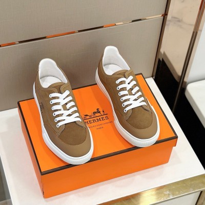 Hermes Get Sneakers in Beige Suede Leather TDSS13193