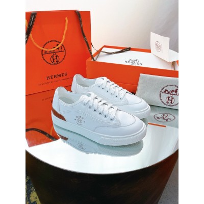 Hermes Get Sneakers in White Calfskin TDSS13196