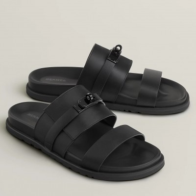 Hermes Jackson Sandal in Black Calfskin TDSS13227