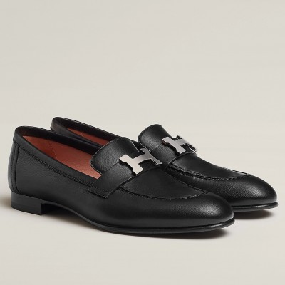 Hermes Paris Loafers In Noir Calfskin TDSS13233