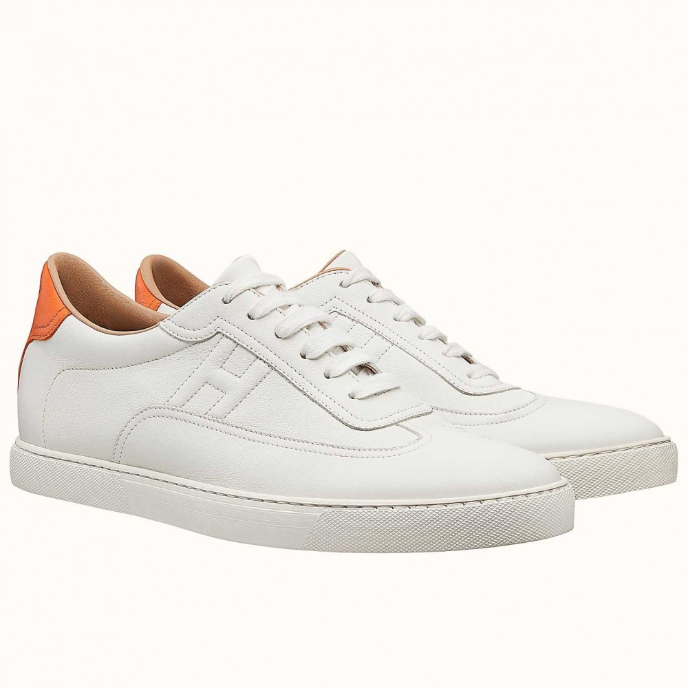 Hermes Quicker Sneakers In White Calfskin TDSS13234