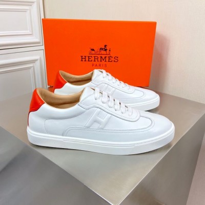 Hermes Quicker Sneakers In White Calfskin TDSS13234