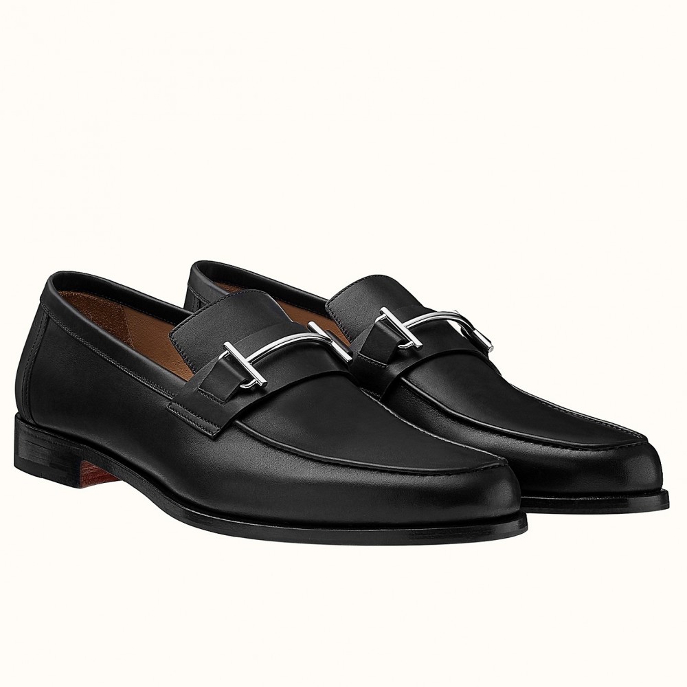 Hermes Sydney Loafers In Black Calfskin TDSS13235