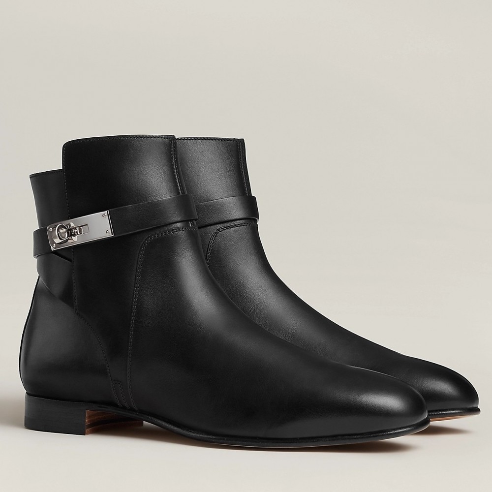 Hermes Neo Ankle Boots in Black Calfskin TDSS13240