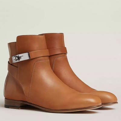 Hermes Neo Ankle Boots in Brown Calfskin TDSS13241