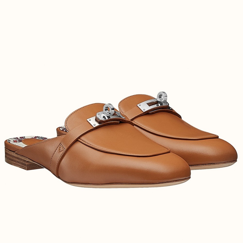 Hermes Oz Mules In Brown Calfskin TDSS13391