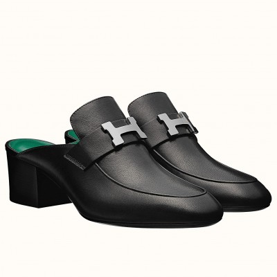 Hermes Paradis Mules In Black Calfskin TDSS13397