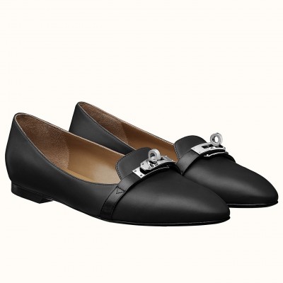 Hermes Pegase Ballerina Flats In Black Calfskin TDSS13398