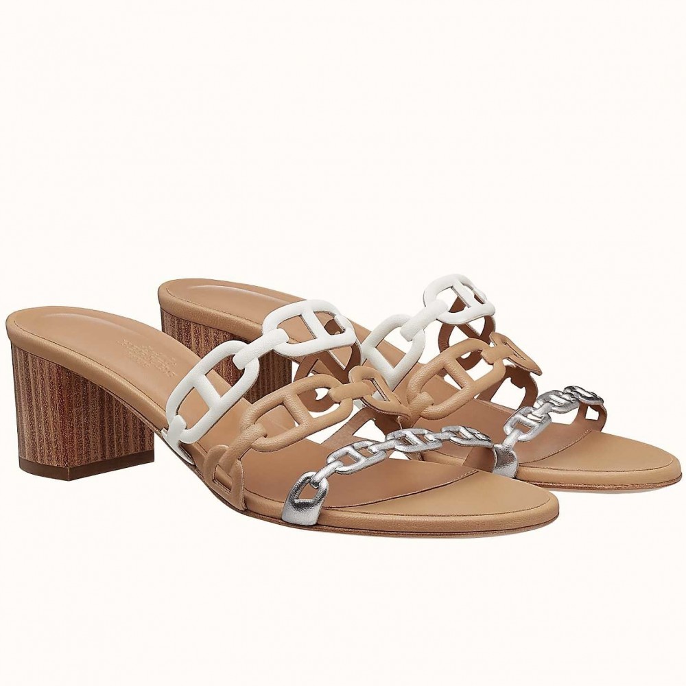 Hermes Tandem 50mm Sandals In Multicolour Lambskin TDSS13404