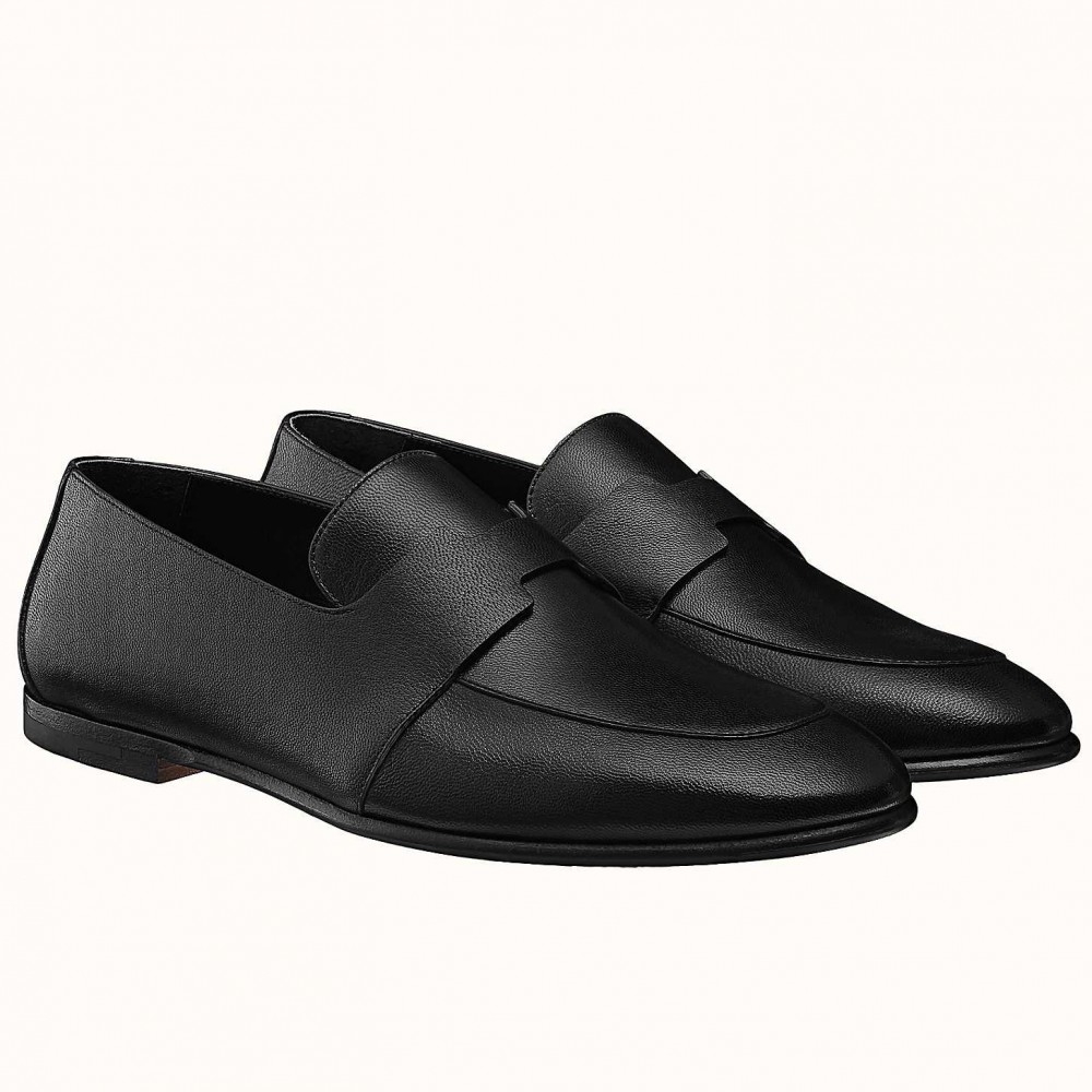 Hermes Ancora Loafers In Black Goatskin TDSS13428