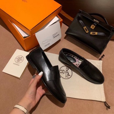 Hermes Ancora Loafers In Black Goatskin TDSS13428