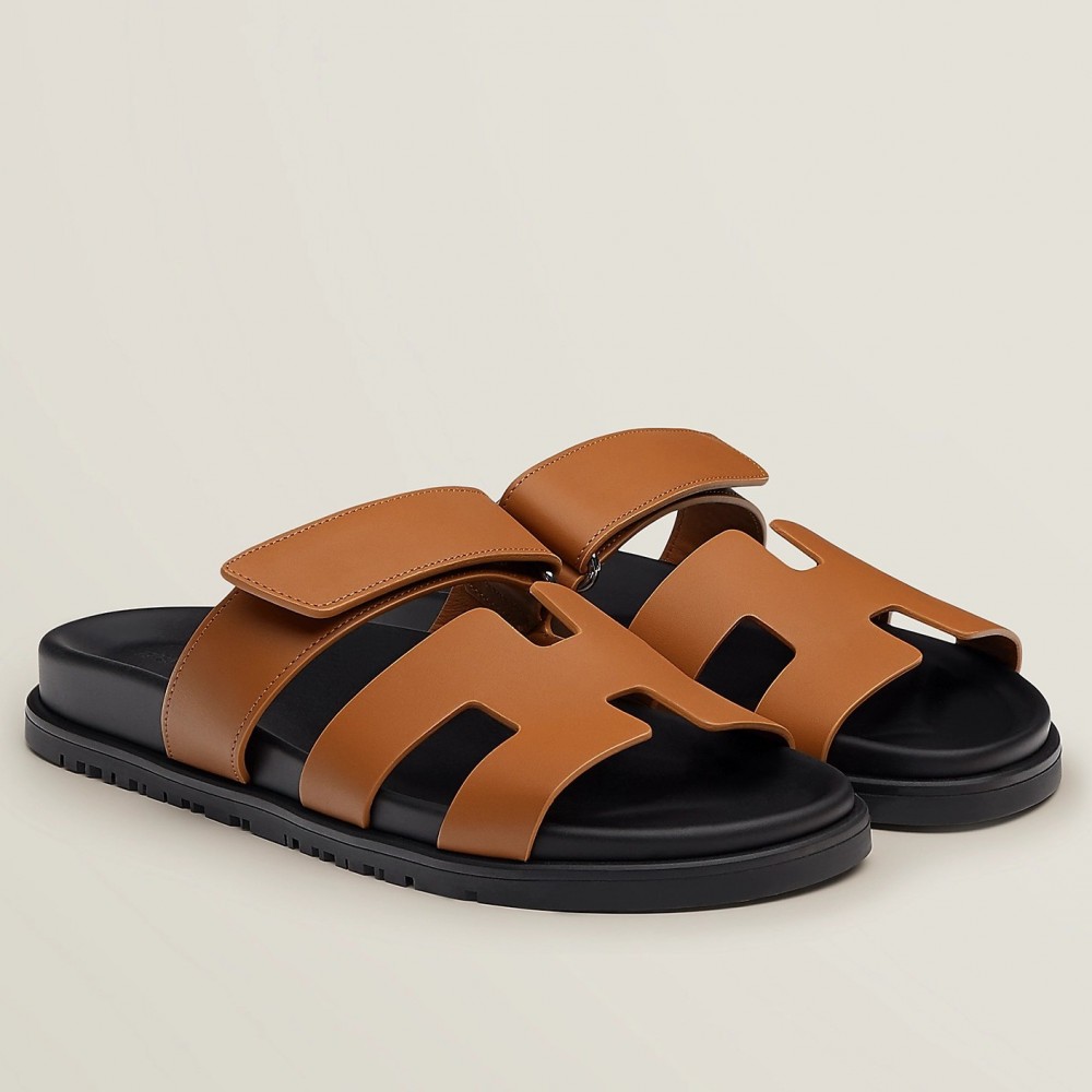 Hermes Chypre Sandals In Brown Calfskin TDSS13435