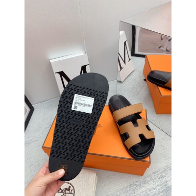 Hermes Chypre Sandals In Brown Calfskin TDSS13435