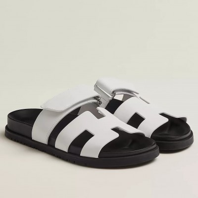 Hermes Chypre Sandals In White Calfskin TDSS13443