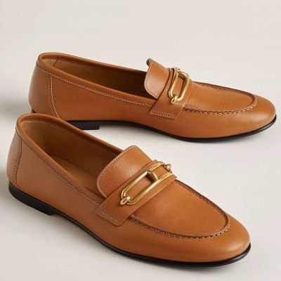 Hermes Colette Loafers in Brown Leather TDSS13445