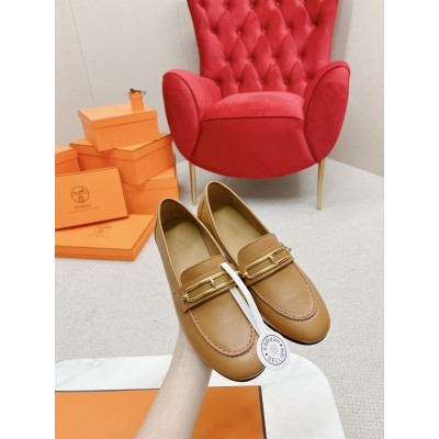 Hermes Colette Loafers in Brown Leather TDSS13445