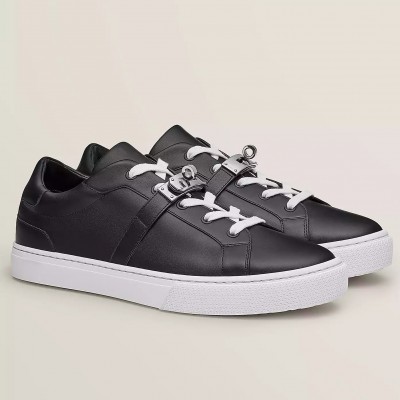 Hermes Day Sneakers in Black Leather TDSS13447