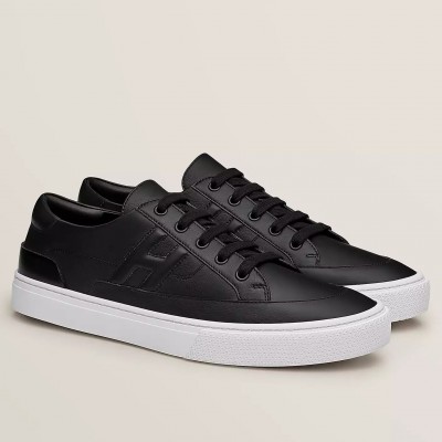 Hermes Deep Sneakers in Black Leather TDSS13450