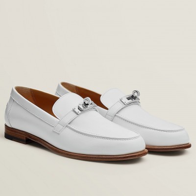 Hermes Destin Loafers in White Leather TDSS13453