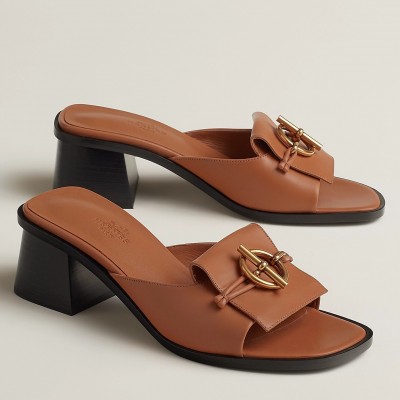 Hermes Ilot 50 Sandals in Brown Leather TDSS13460