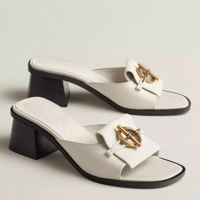 Hermes Ilot 50 Sandals in White Leather TDSS13461