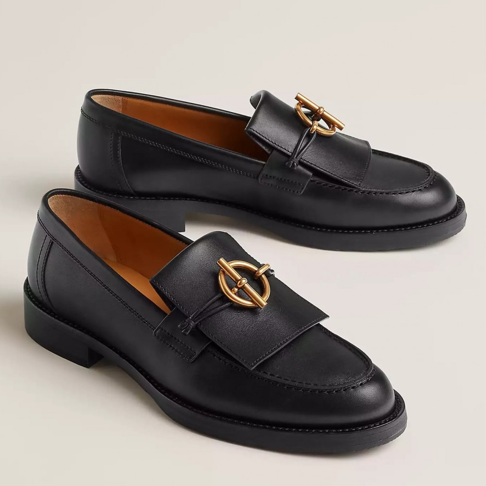 Hermes Impact Loafers in Black Leather TDSS13462