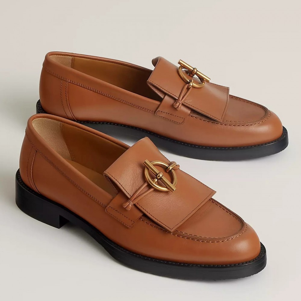 Hermes Impact Loafers in Brown Leather TDSS13463