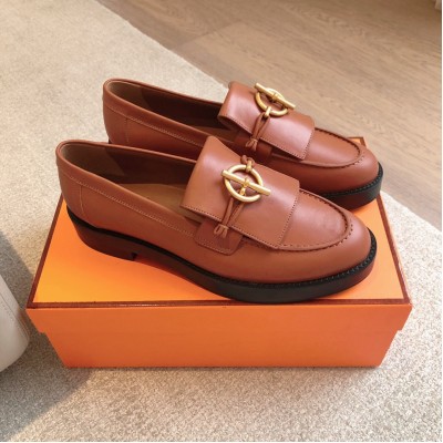 Hermes Impact Loafers in Brown Leather TDSS13463