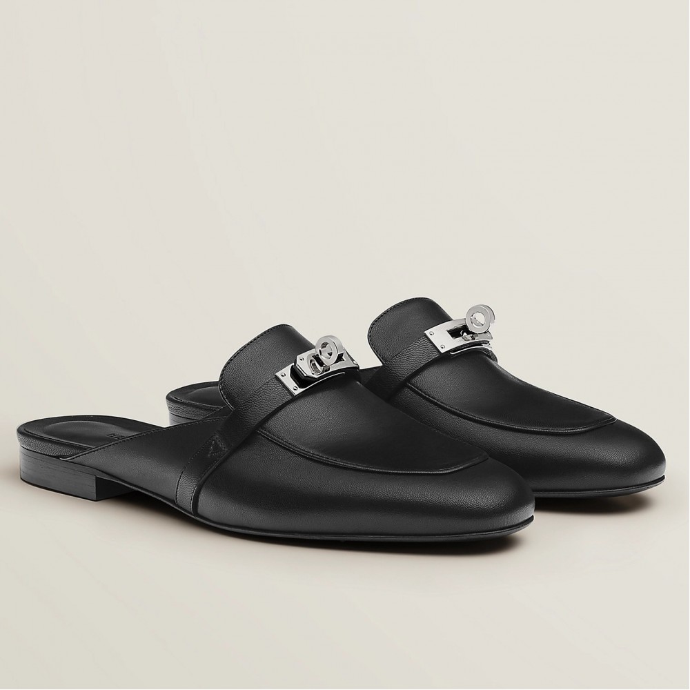 Hermes Oz Mules in Black Leather TDSS13471