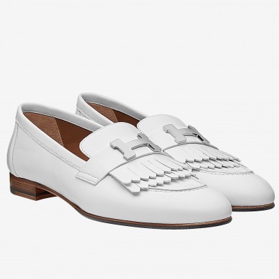 Hermes Royal Loafers In White Calfksin TDSS13489