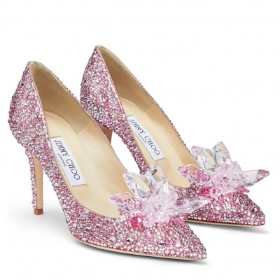 Jimmy Choo Alia 85mm Pumps In Pink Crystal TDSS13492