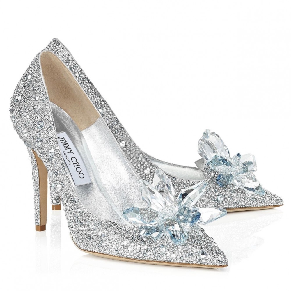 Jimmy Choo Alia 85mm Pumps In Silver Crystal TDSS13494