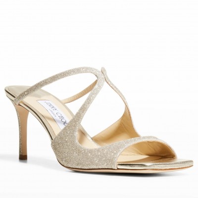 Jimmy Choo Anise 75 Mule Sandals In Glitter Fabric TDSS13498