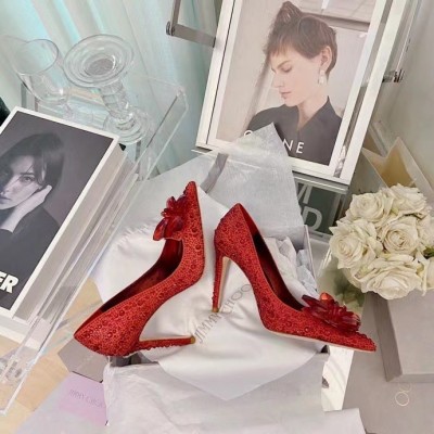 Jimmy Choo Avril 100mm Pumps In Red Crystal TDSS13502