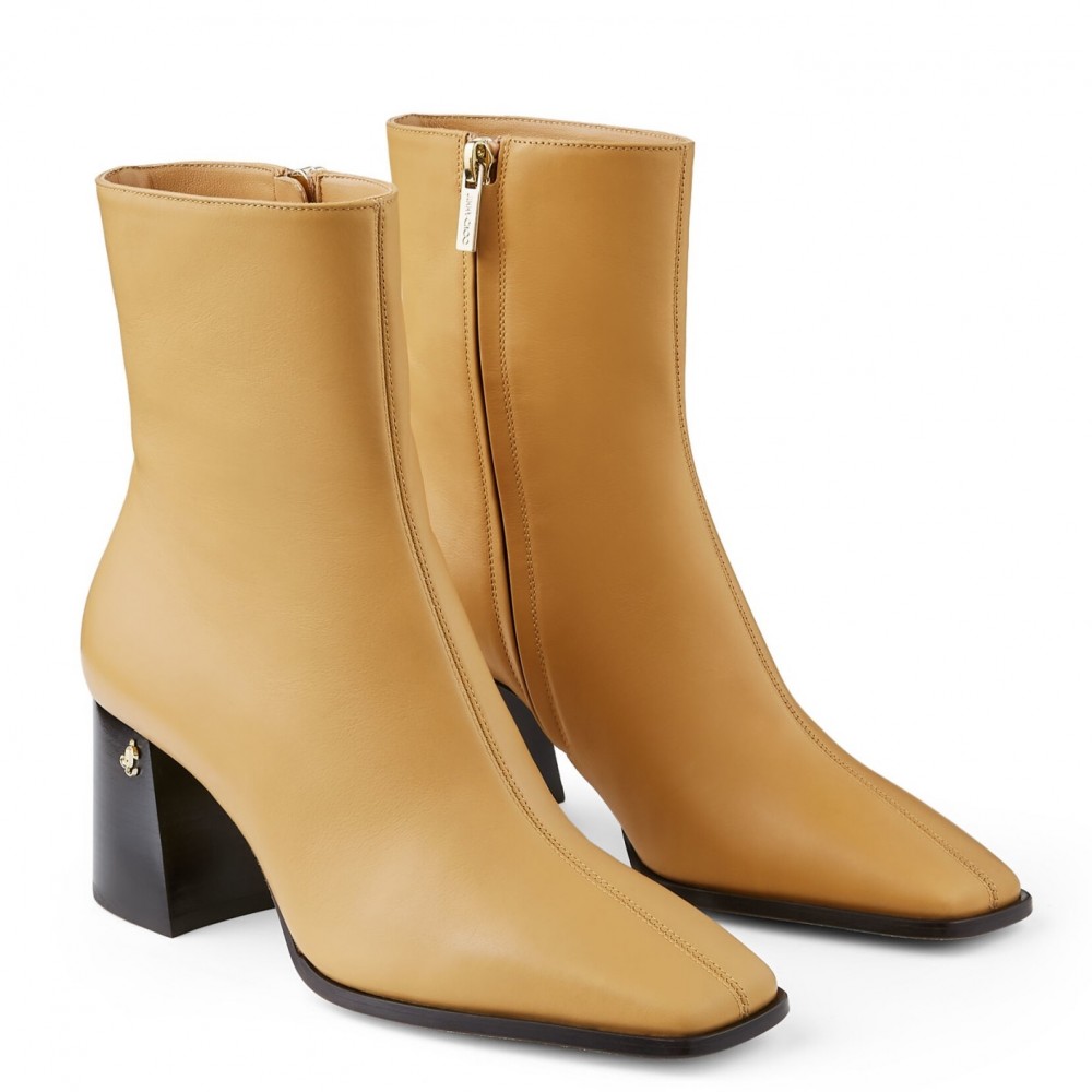 Jimmy Choo Bryelle 65mm Ankle Boots In Beige Leather TDSS13511