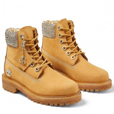 Jimmy Choo JC X Timberland/F Nubuck Leather Boots with Crystal Collar TDSS13531