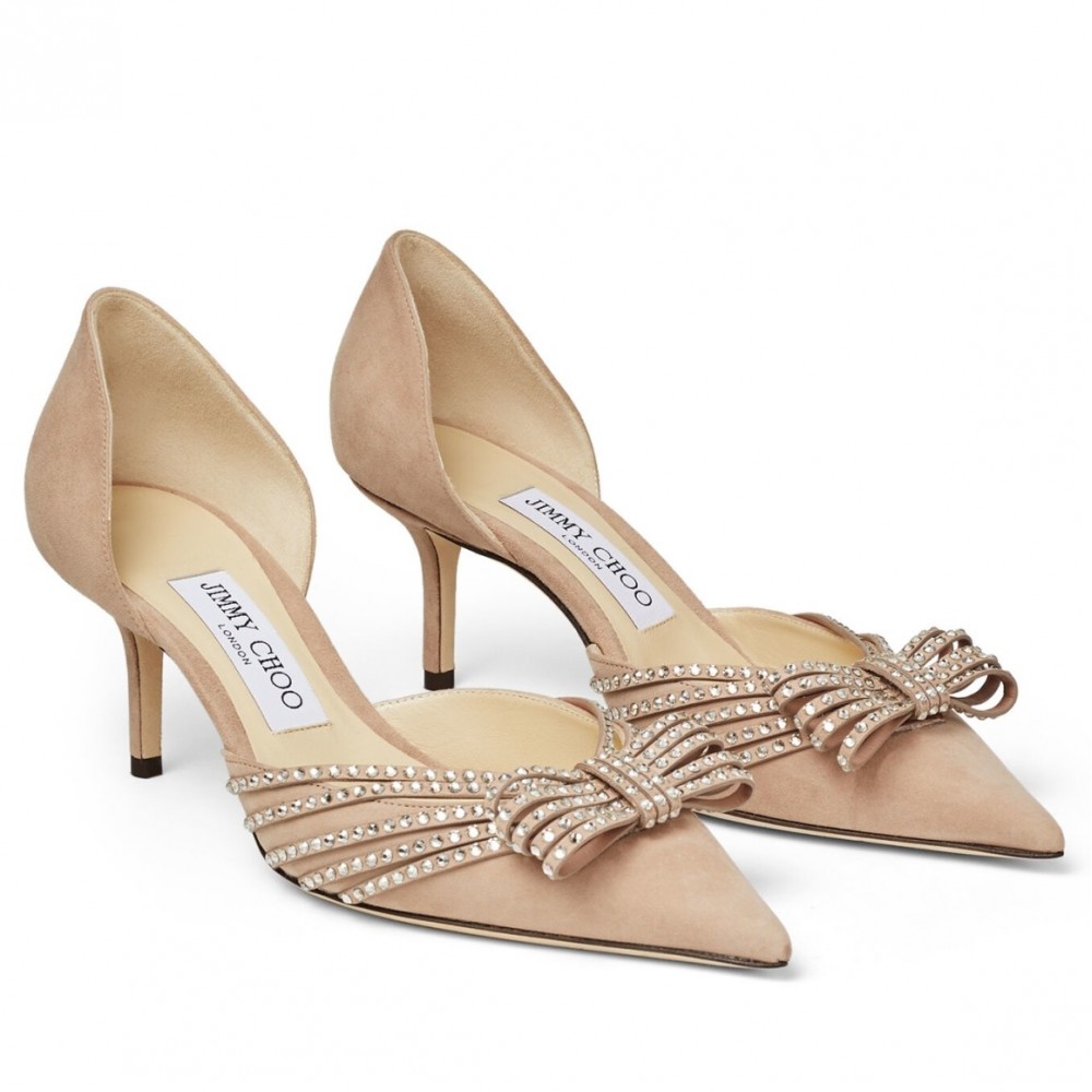 Jimmy Choo Kaitence 85mm Pumps In Beige Suede Leather TDSS13532