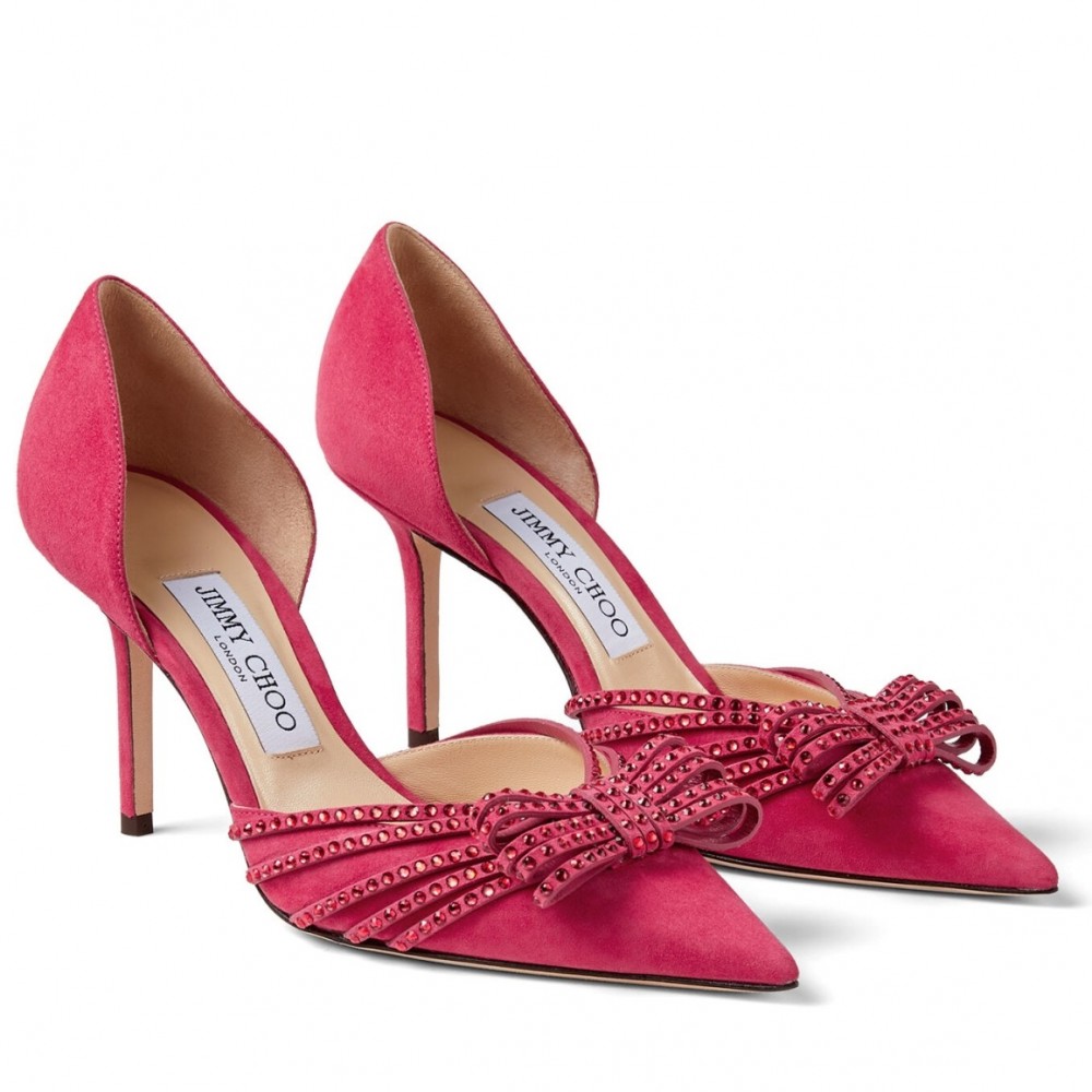 Jimmy Choo Kaitence 85mm Pumps In Fuchsia Suede Leather TDSS13534