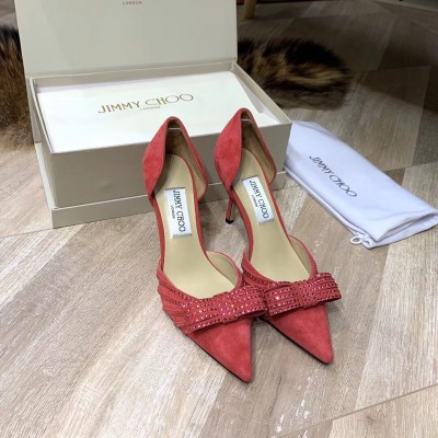 Jimmy Choo Kaitence 85mm Pumps In Fuchsia Suede Leather TDSS13534