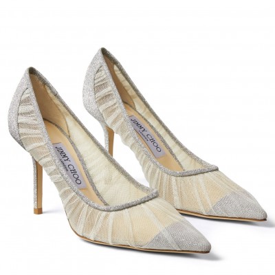 Jimmy Choo Love 85mm Pumps In Glitter Fabric and Tulle TDSS13538