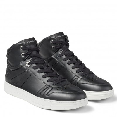 Jimmy Choo Hawaii High-top Sneaker In Black Leather TDSS13543